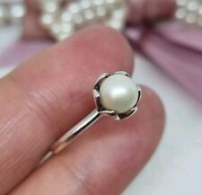 Genuine PANDORA Cultured Elegance Ring White Pearl   💕 Size 50  S925 ALE 