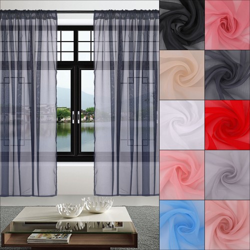 Voile curtains pair - curtains, (2