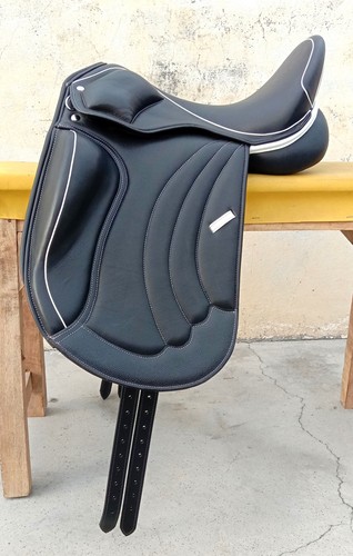 Leather dressage monoflap - leather,