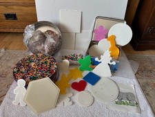 HUGE COLLECTION HAMA BEADS WITH PEGBOARDS 4 Tins / Boxes  Save ££££s  Quality