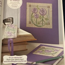 Mackintosh rose art nouveau card notebook bookmark Cross Stitch Chart
