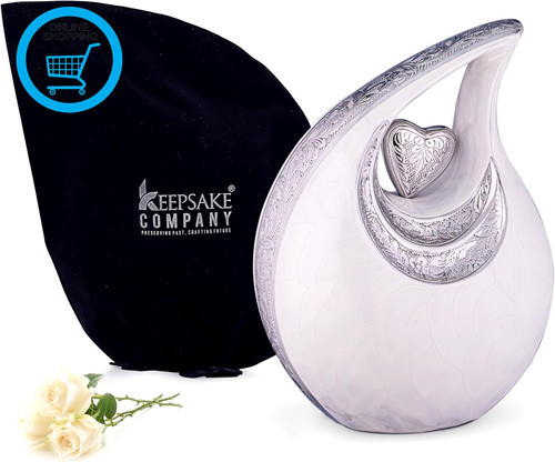 Large white teardrop - white, with