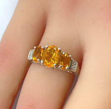 Fire Opal Ring 925 Sterling