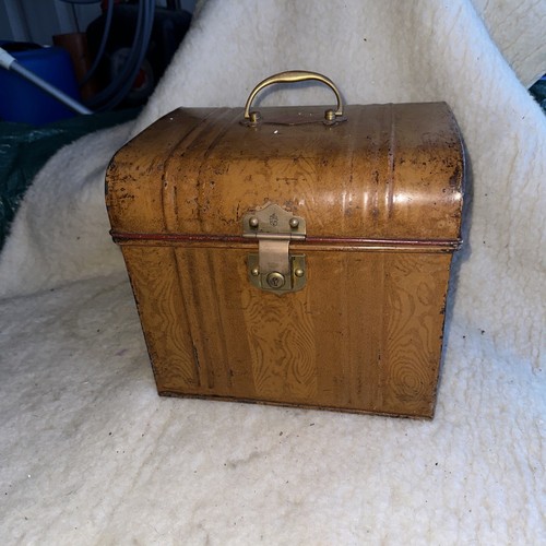 Vintage metal dome trunk - vintage,