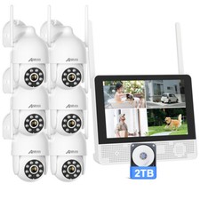 ANRAN 5MP CCTV Security Camera System 24/7 Record 12" Monitor WIFI Colour Vision