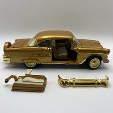 FRANKLIN MINT DIECAST MODEL 1955 CHEVROLET BELAIR GOLD CAR 1/24 A/F