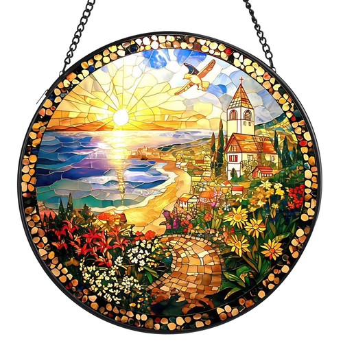 Country stained glass window - stained,