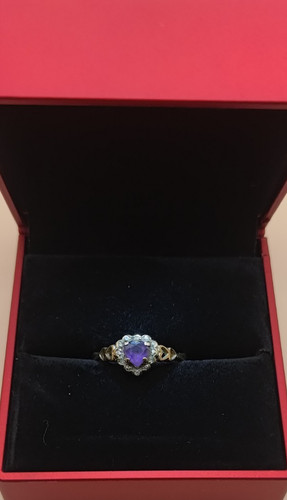 9ct gold amethyst diamond - 9ct,