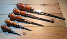 5 x Vintage Wooden Handled