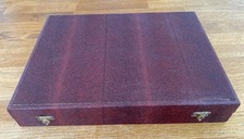 Vintage Retro Deep Red / Black Textured Vinyl Covered Empty Wooden Cutlery Box