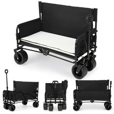 COSTWAY 2-in-1 Wagon Bench