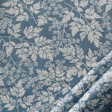 Sanderson Curtain Fabric SPRING LEAVES ~ DENIM ~ 0.6m ~ Small Scale Weave Design