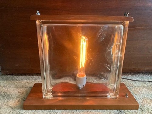 Glass brick lamp custom - lamp,, made
