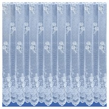 CHICAGO DESIGN WHITE NET CURTAIN ALL SMALL SIZES DROP (20" - 90") *SOLD BY METRE