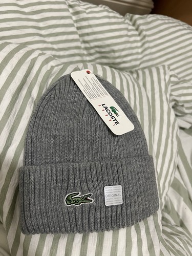 Lacoste sport grey beanie - lacoste,