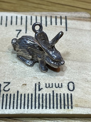 Silver bunny rabbit charm - "bunny,