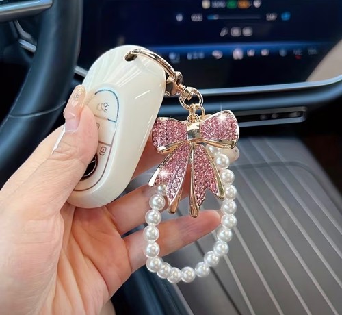 Bow keychain rhinestone - bow,