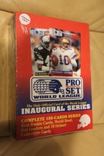 US FOOTBALL 1990 WORLD LEAGUE FACTORY SEALED BOX TRADING CARDS CONTAINS 4 SETS