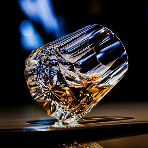 Hand cut whiskey glass - cut,