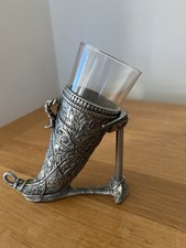Pewter Drinking Horn, Vintage, decorative , Viking, Pagan Wiccan Altarpiece