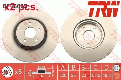 Front brake disc fits ford - front, fits: