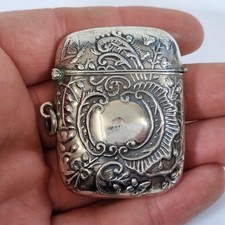 Antique Solid Silver Vesta