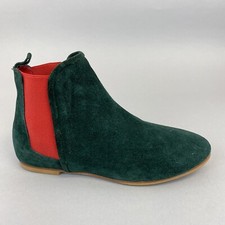 Miista Green Red Leather Suede
