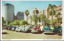Rio de Janeiro, Brazil - Paris Square, old cars - postcard c.1950s