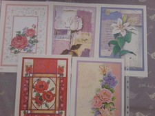 5 floral decoupage/topper cards, some A4 & A5 sizes (see photos & description)