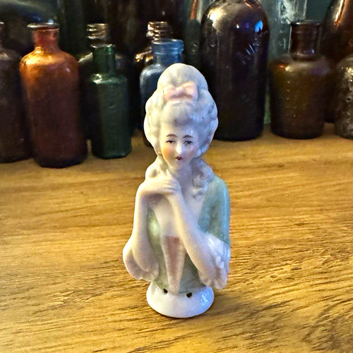 Vintage porcelain half doll - vintage,