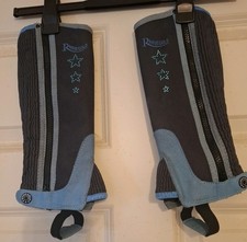 Blue & Black Rhinegold Childrens Synthetic Half Chaps  Size Childs Large 