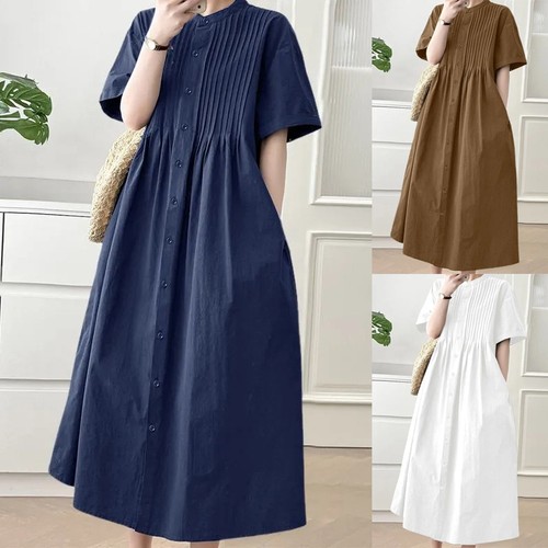 Lady button casual linen - button,