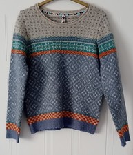 Ladies Weird Fish Multi-coloured Long Sleeved Jumper - Size 10 - Good Condition