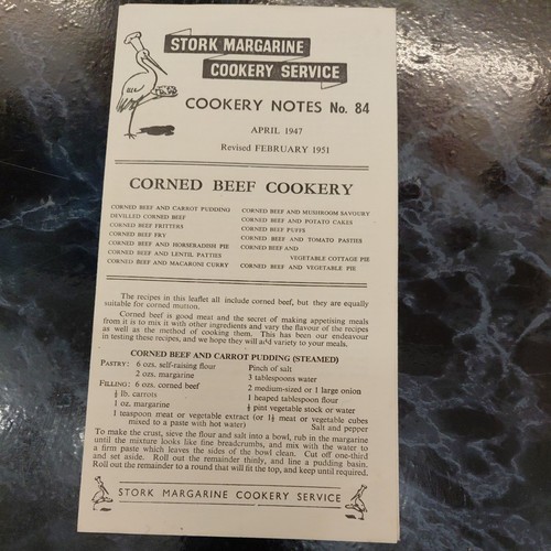 Wartime cookery leaflet - , stork