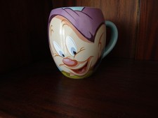 Disney Store Snow White & The Seven Dwarfs Dopey Blue 3D Ceramic Barrel Mug
