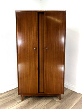 WARDROBE William Lawrence Teak Hanging Rail Drawer Shelves Vintage FREE DELIVERY