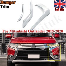3PCS Left For Mitsubishi Outlander 15-20 Chrome Front Bumper Molding Cover Trim