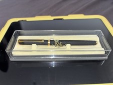 Messenger Vintage Ink Pen Dark Black with Gold Finish Fountain Pen Fine Nib UK