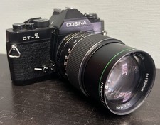 Cosina CT-1 35mm Film SLR Camera with Hanimar 135mm Lens Excellent condition 
