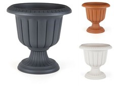 Plastic round garden urn - garden,