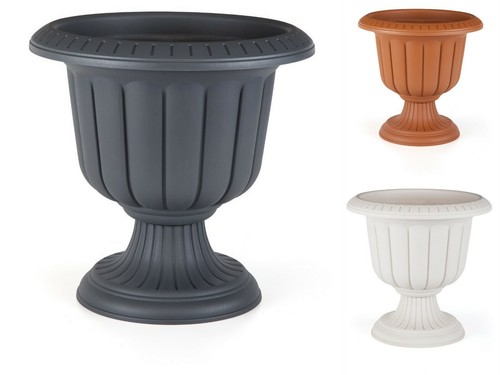 Plastic round garden urn plant - urn,