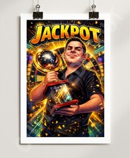 Jackpot Lewis Darts Poster A4