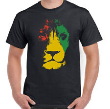 Reggae T-Shirt, Mens Jamaica Lion Reggae Jamaican Flag Rastafarian Rasta