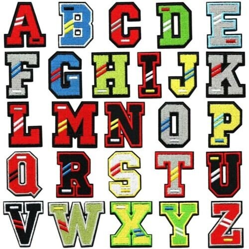 Multi colour letter patch - multi,