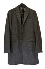 STEFANO CONTI Coat Overcoat Mens 42 Grey Italian Mix Melton Wool Rrp €480