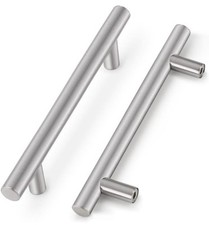 Probrico Kitchen Door Cabinet T-bar Handles 128mm Hole Centre Nickel Steel 25pk