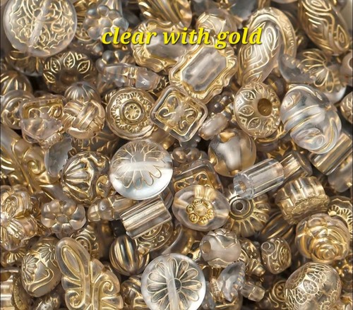 20g bag clear gold accents - clear, +