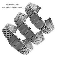 Mens Metal Stainless Steel Watch Strap Band for Casio MDV-106 107 Connector 22mm