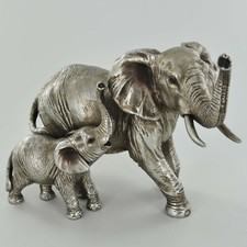Mother & Baby Elephant Silver