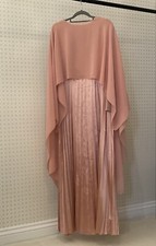 Pink Satin Maxi Dress With Cape Size L
